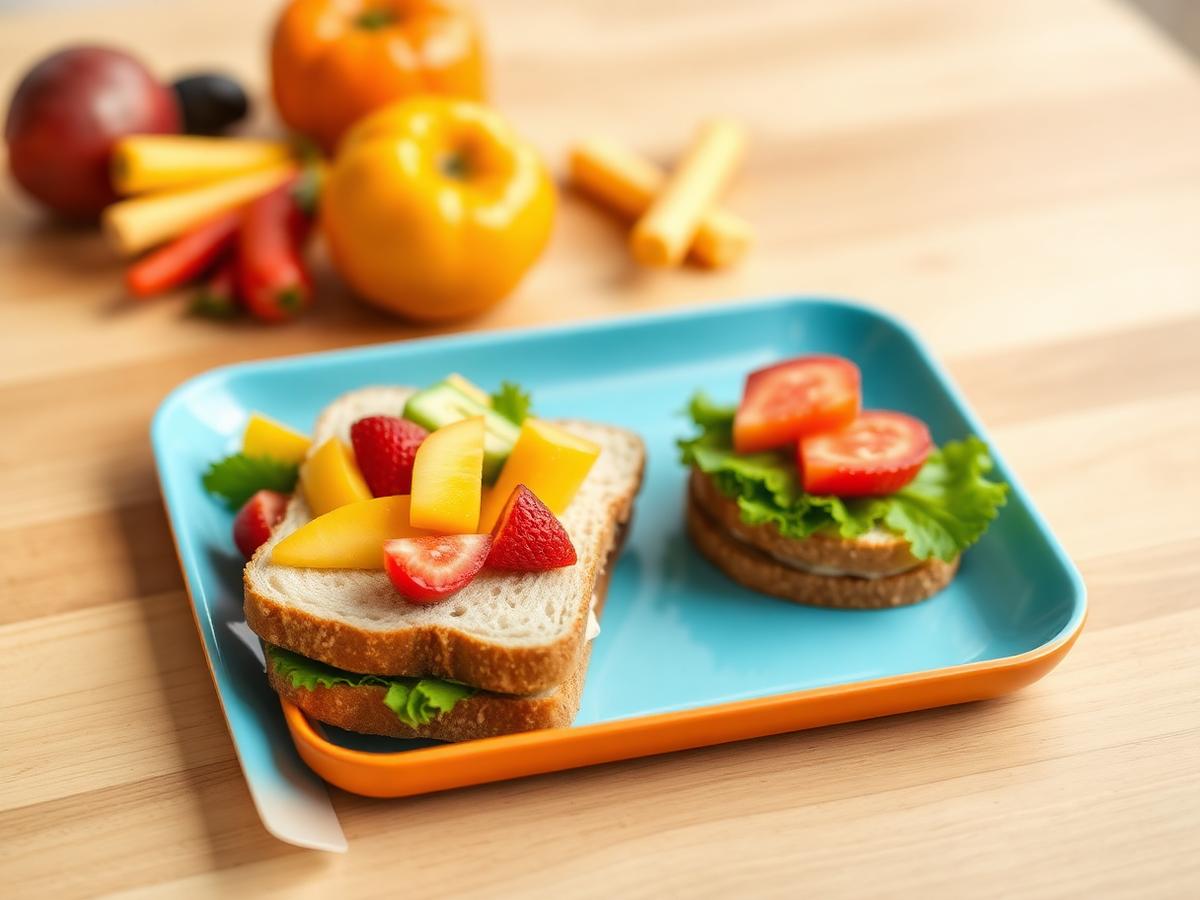 Healthy colorful kids meal at daycare
